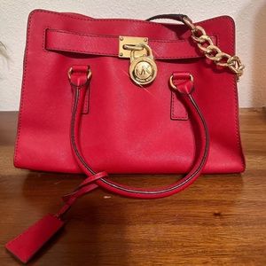 Michael Kors Red Hamilton Purse
